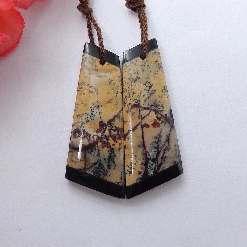 Модные ювелирные изделия для женщин серьги аксессуары ChouHua Jasper и Obsidian Интарсия драгоценный камень серьги ювелирные изделия, 30x13x5 мм, 6,8 г