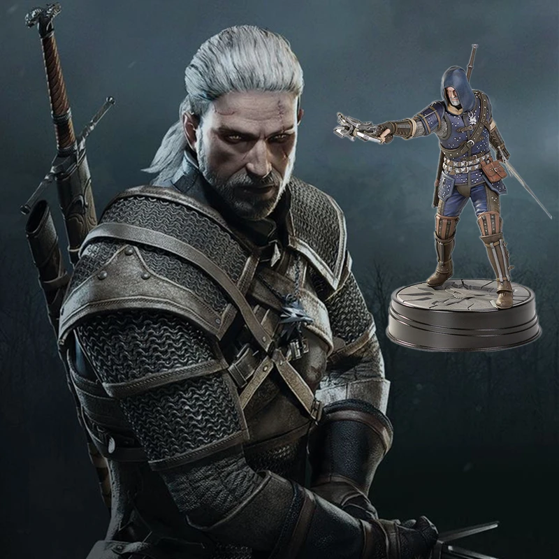 Подлинная 26 см Witcher 3 Дикая Охота фигурку гералт ривии одна штука белая Волчья