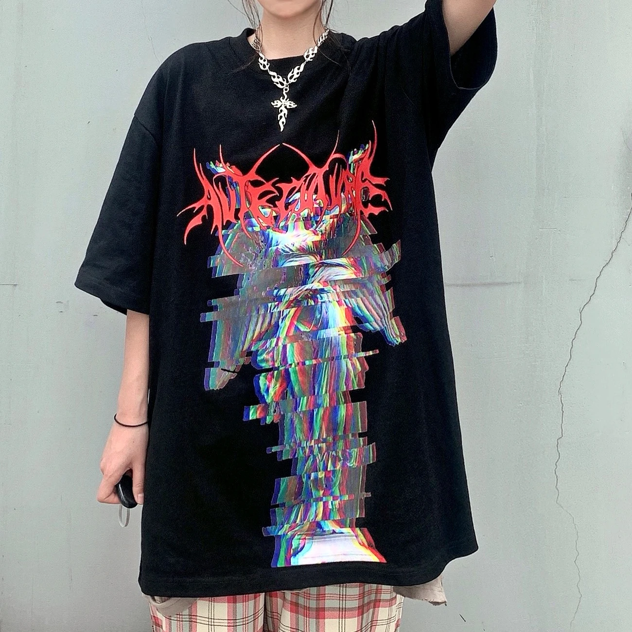 Футболка с коротким рукавом и принтом в стиле Харадзюку Модель 2020 года Свободная