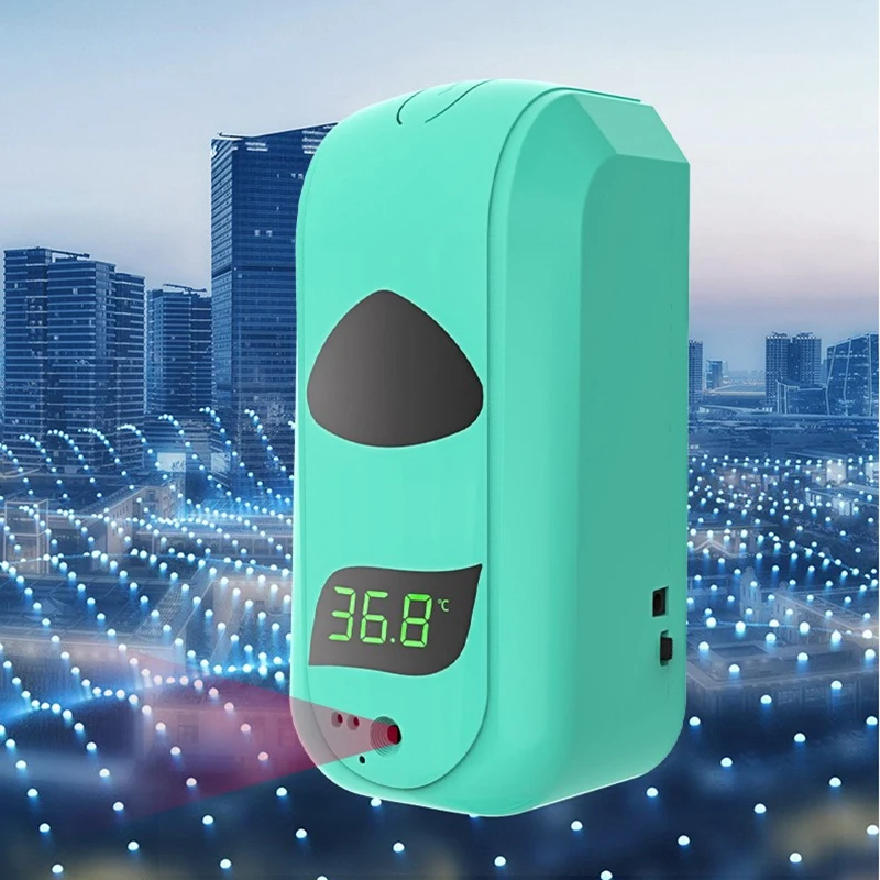 

Automatic Wall-Mounted Infrared Sensor Temperature Measurement Soap Dispenser with Alarm, Use in Hotel, Offices, Schools