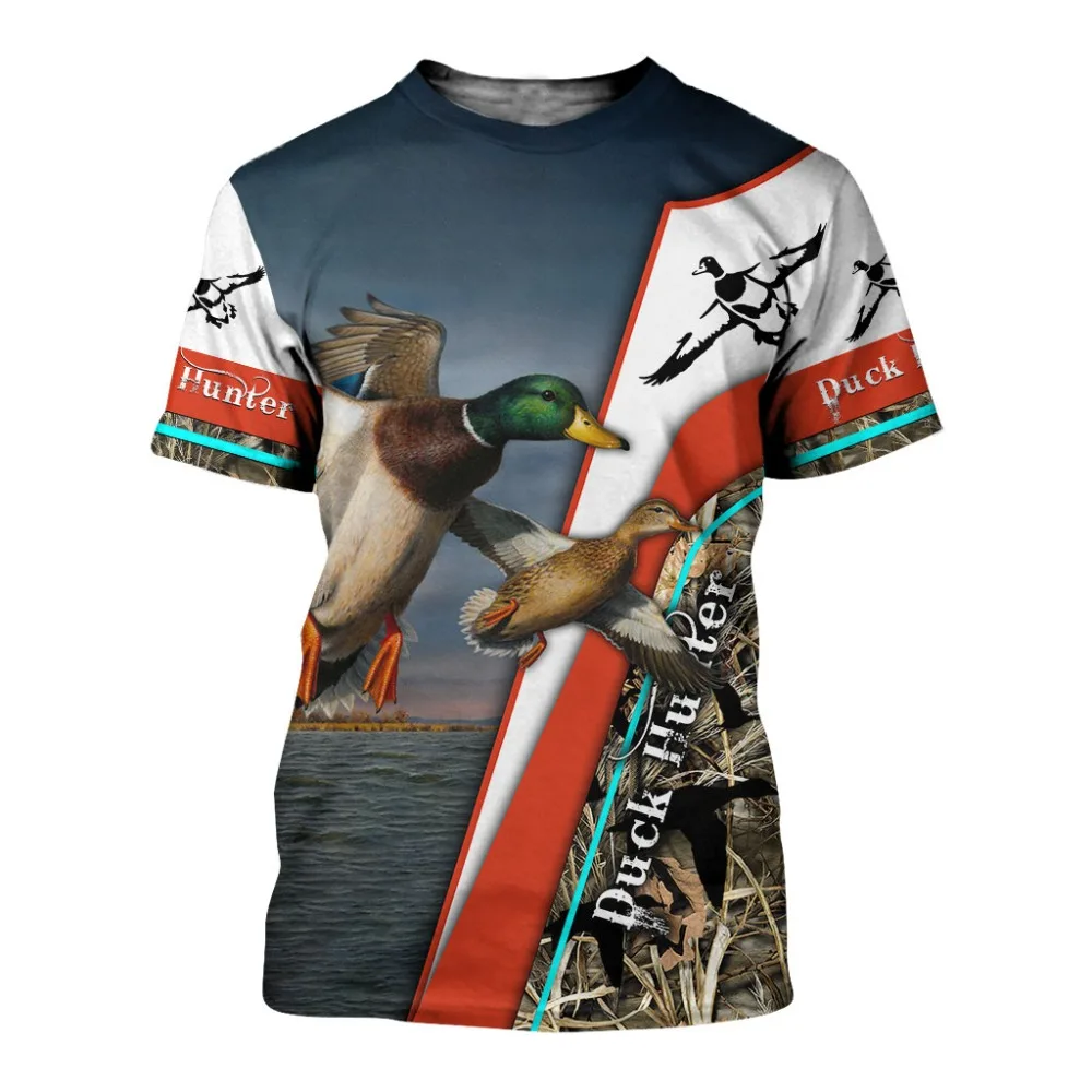 

Duck Hunting Colorful 3D Printed Men T-shirt Harajuku Fashion Summer Short Sleeve Shirt Unisex Casual T-shirt Top -131