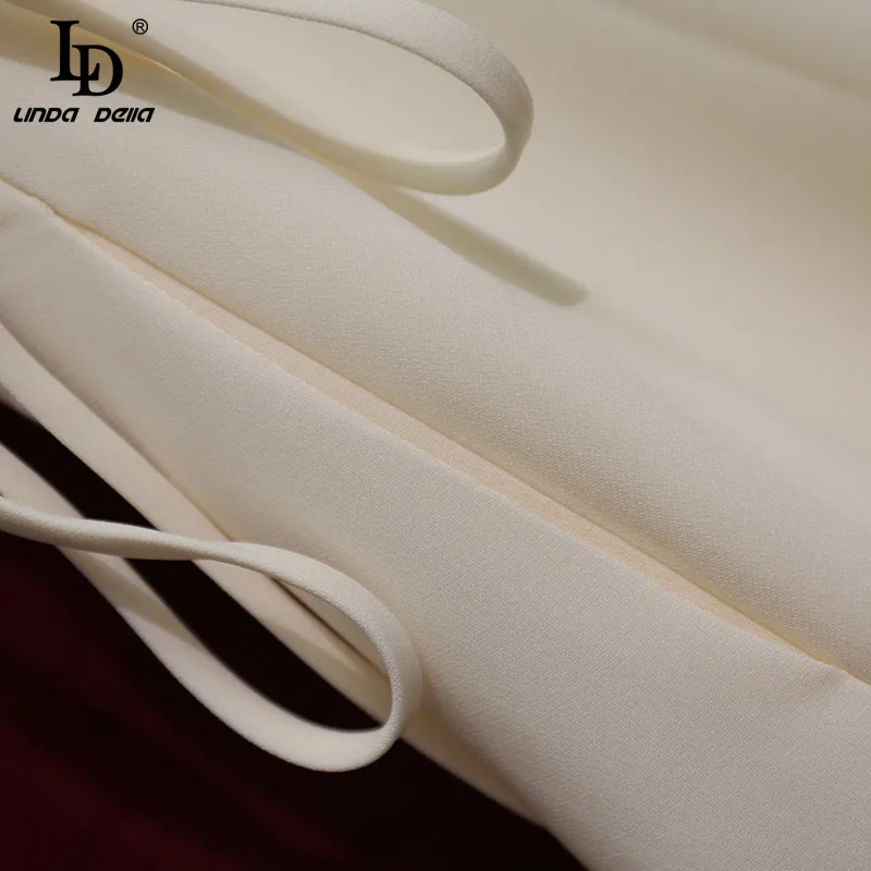 

LD LINDA DELLA 2021 Summer Runway Black Dress Women V-neck Sexy Cross Bandage Hollow Out High Street Female Fashion Midi Dress