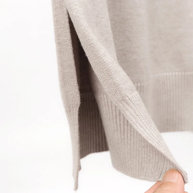 GIGOGOU Ovesized повседневное женское вязаное Свободное длинное Макси платье Водолазка