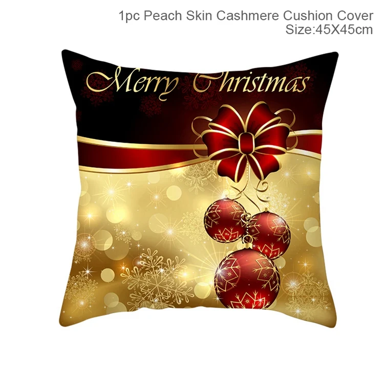 cushion cover 17 Рождественская Золотая Подушка, покрывало с рождеством, украшение для дома,, рождественские украшения, счастливый год,, Navidad, товары - Цвет: cushion cover 17
