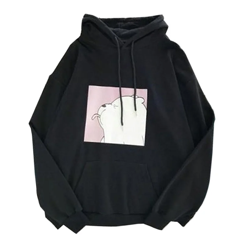 

2021 Hoodie Sweatshirt Women Winter Oversize Tops Fashion Pattern Printed Sweatshirt Autumn Turtleneck Outerwear Warm Pullover