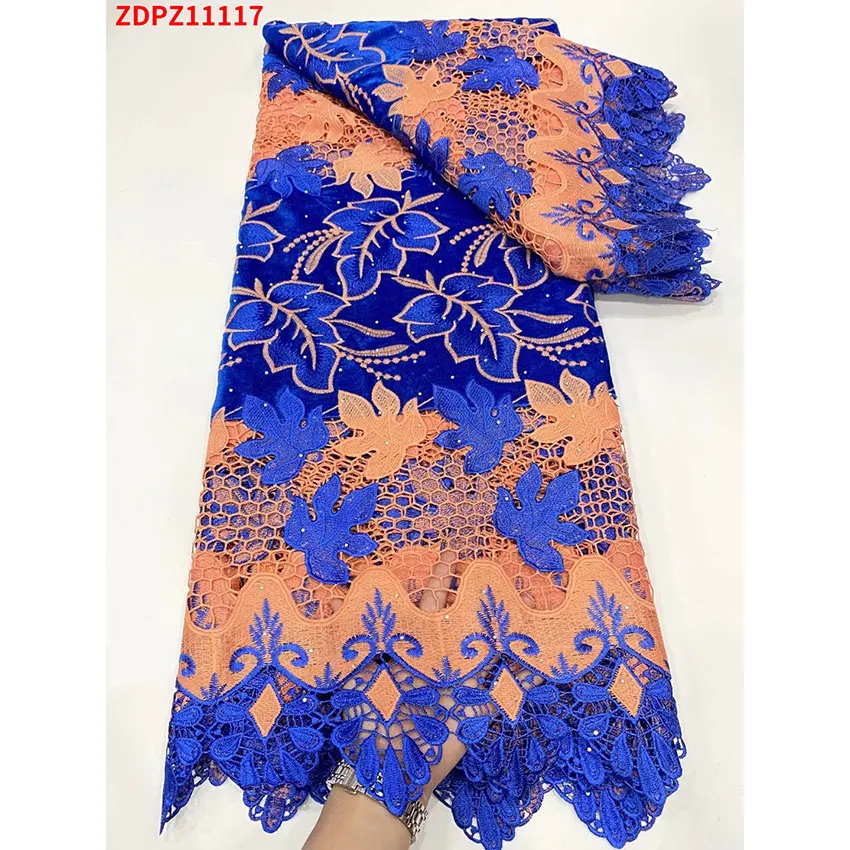 

Hot Sale French Mesh Lace Fabric African Nigeria Net Cloth Water Soluble Fleece Dress Fabric ​ZDPZ1117 C