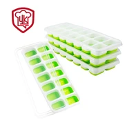 2pcs plastic soft ice tray with lid jelly ice box