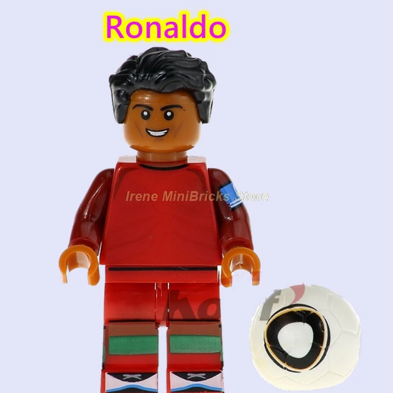 Ronaldo Football Player Cristiano Ronaldo Neymar Beckham Kobe Bryant Messi Pogba Modric Labron James Toys For Children Building Blocks - Цвет: Ronaldo