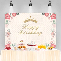 laeacco solid color grid background happy birthday crown backdrop for photography portrait personalized poster photo background
