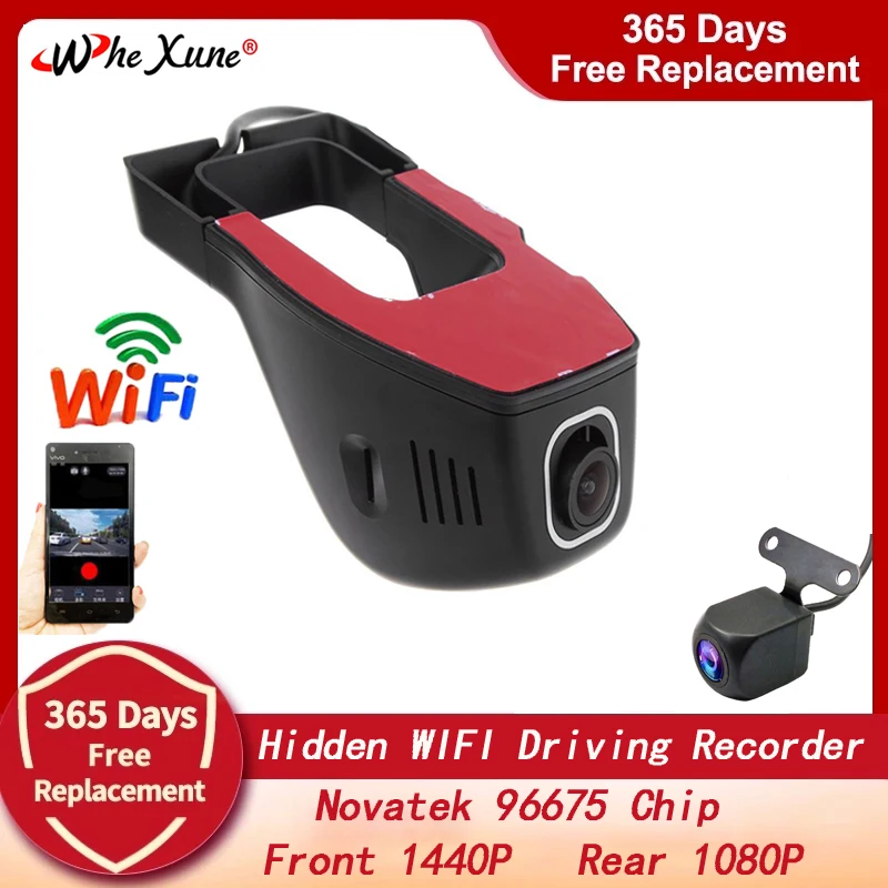 Novatek 96675 WiFi Car DVR Dash Cam 2K 1440P Night Vision Dashboard Camera Car Video Recorder Video Surveillance videcam