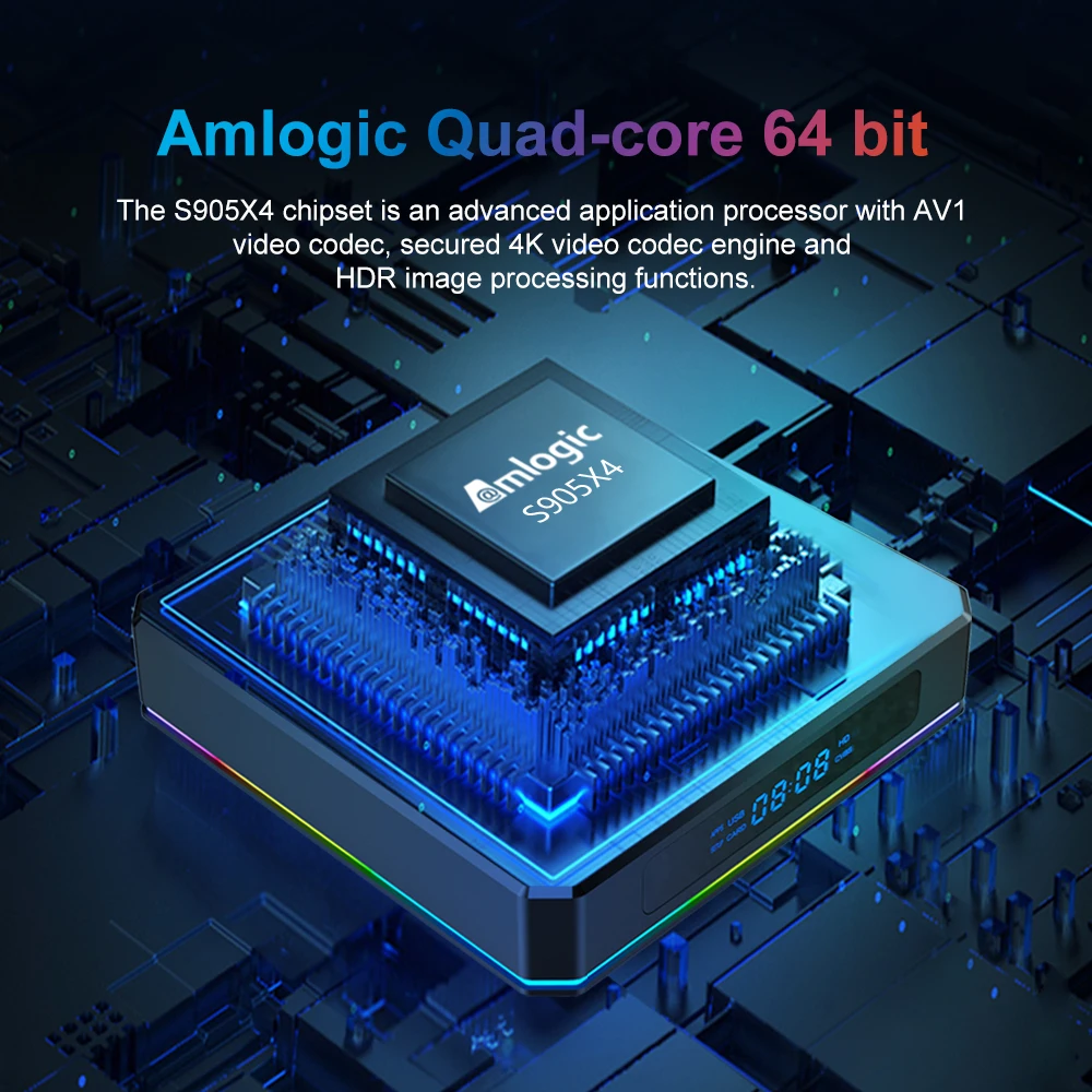 Приставка Смарт-ТВ X96 X4 Android 11 0 высокопроизводительный процессор Amlogic S905X4 2 4/5 ГГц