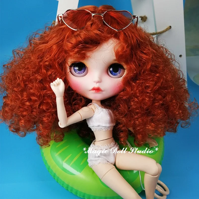[MK005] Новинка светильник для куклы Blythe макияжа с красными завитыми волосами лицом