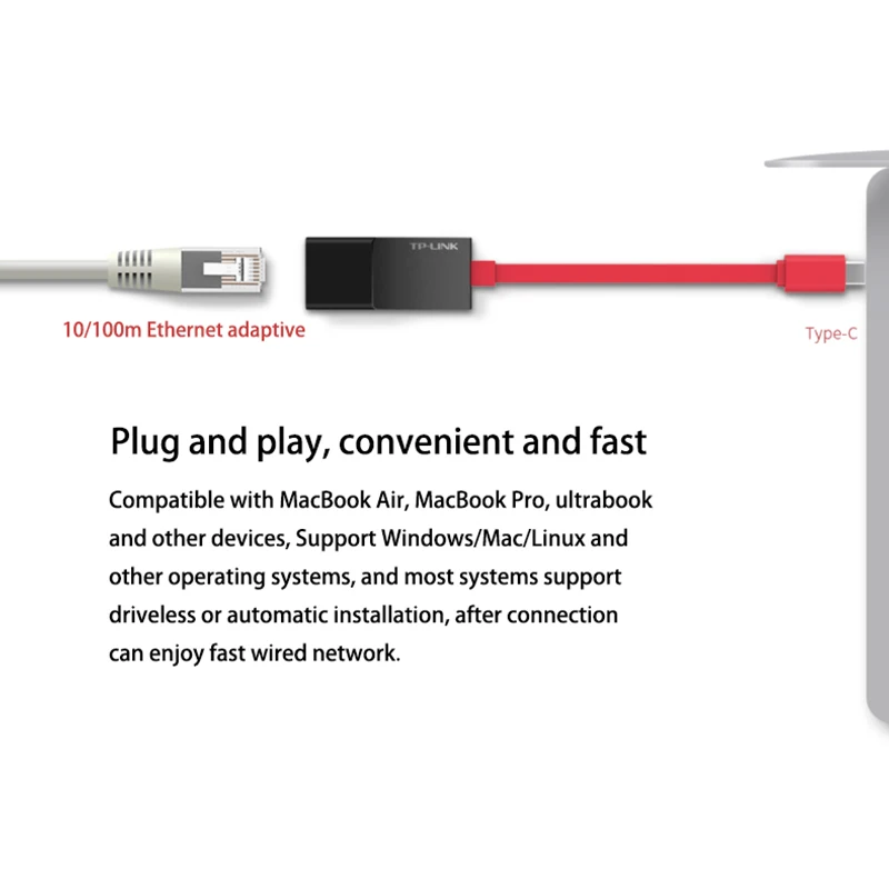 TP-LINK Внешняя USB Проводная Ethernet Сетевая карта адаптер Type-C 10/100M к RJ45 Lan для Windows/MAC/Linux |