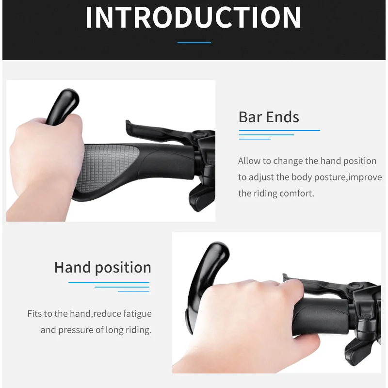

Non-slip mountain bike grip ergonomic bike grip cover extension rod end TPR rubber comfortable MTB grip bike handle