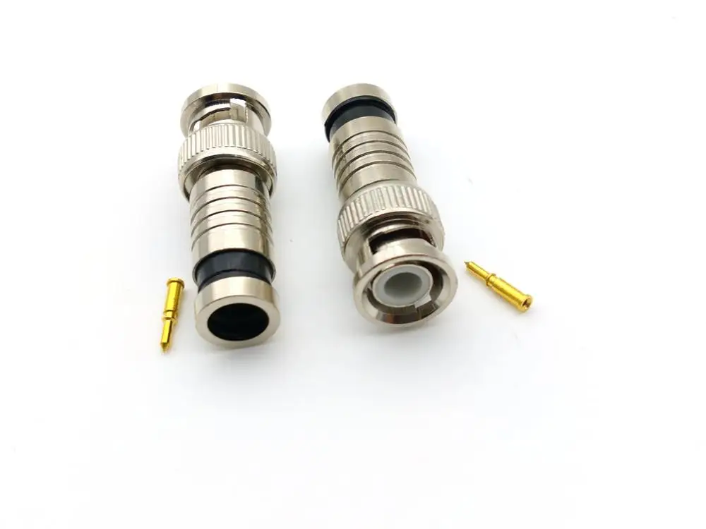 20 шт 50 Ом BNC адаптер для коаксиального кабеля RG59/RG6 камер|compression bnc|cctv camera adapterbnc