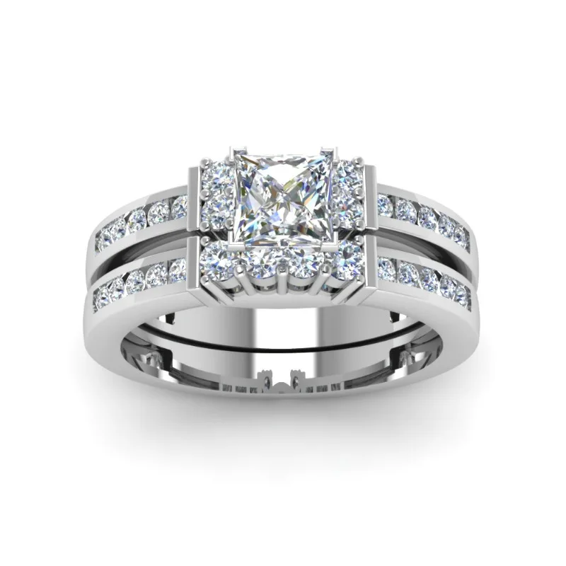 

Milangirl Carofeez 2pcs Fashion Zircon Rings Set Engagement Wedding Band Charm Women Rings Statement GirlNew store specials