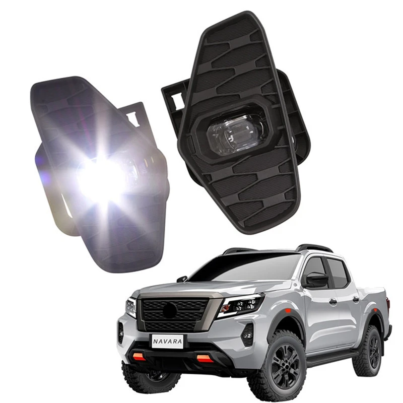 

LED DRL Fog Light for Nissan NAVARA Nueva Facelift Pro-4X 2021 Fog Light Spot Light Fog Lamp Cover Grill Harness Switch
