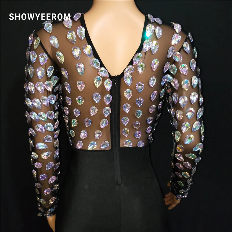 Серебристо черное яркое платье со стразами с длинными рукавами костюм Go женское