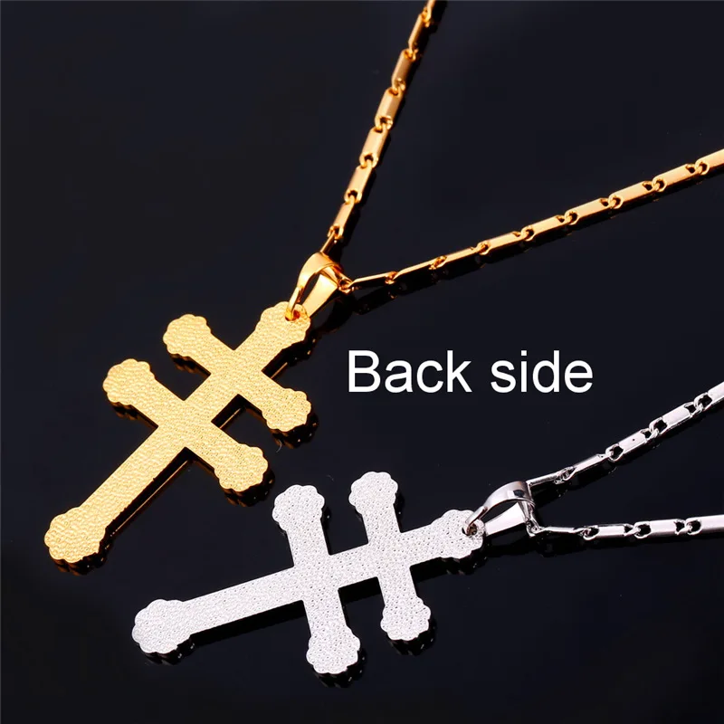 Collare European Lorraine Cross Necklace Women /Men Jewelry Gold/Silver Color Bible Necklaces &amp Pendants Wholesale P117 | Украшения и