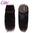 Кружевная застежка 5x5, бразильские волосы, 150% натуральные, черного цвета, 5 Х5 HD