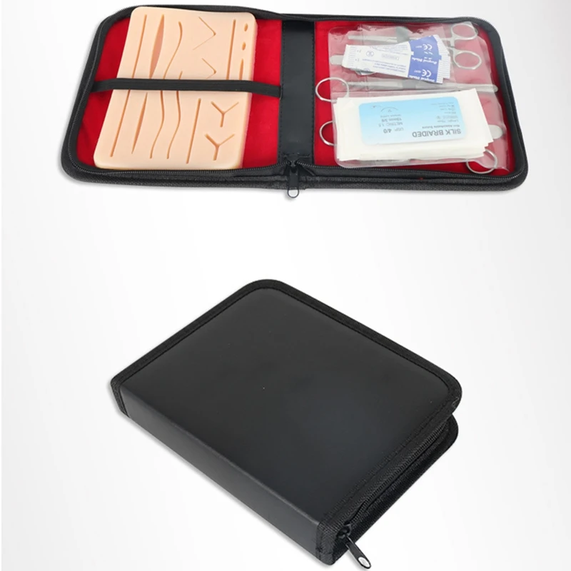 

Skin Suture Practice Silicone Pad with Wound Simulated Training Kit Teaching Equipment Needle Scissors Tool Kits