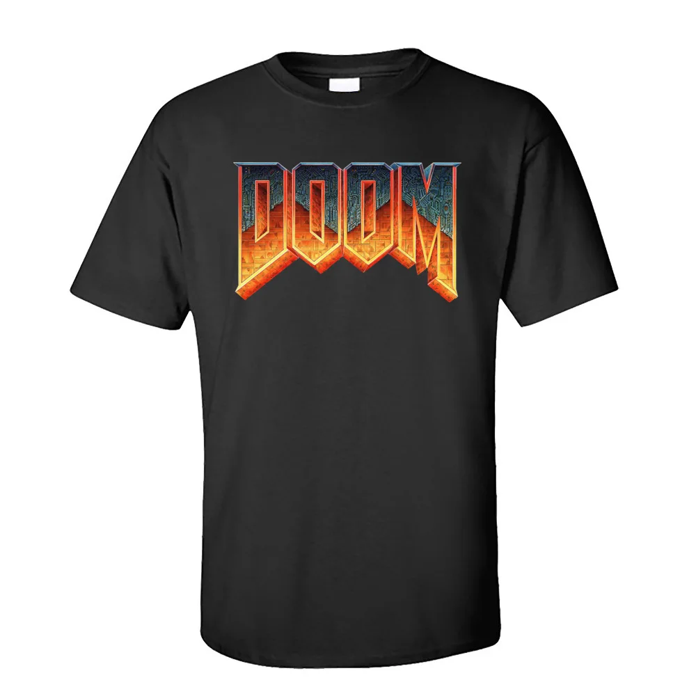 Doom T-shirt Faddish Men T Shirts Gamer Crewneck Short Sleeve 100% Cotton Tops & Tees Designer Tee Shirt Wholesale