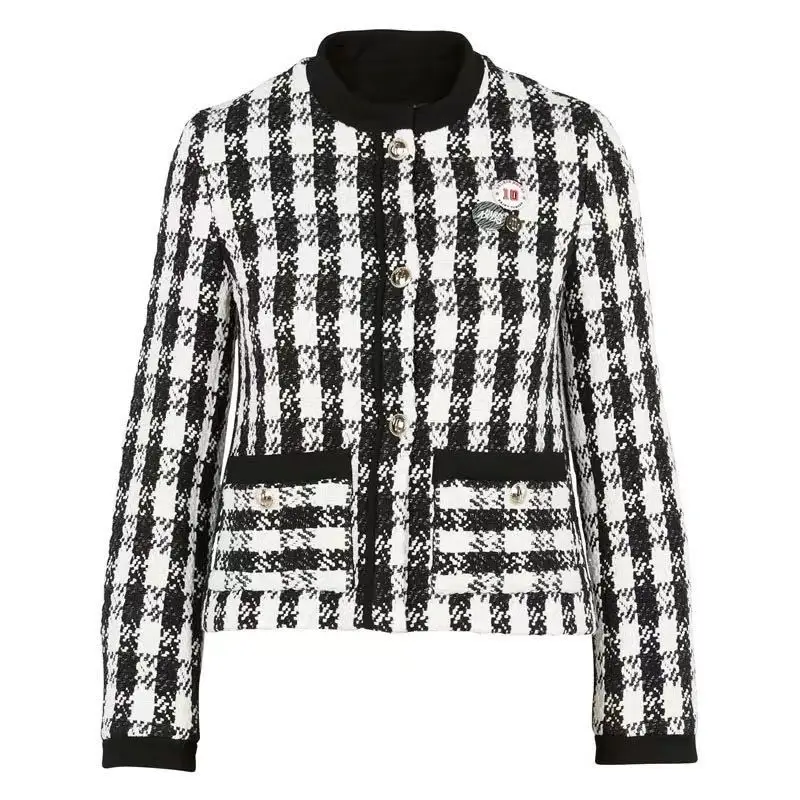

Women Jacket New Spring / Summer 2020 Women Tweed Stitching Short Coat