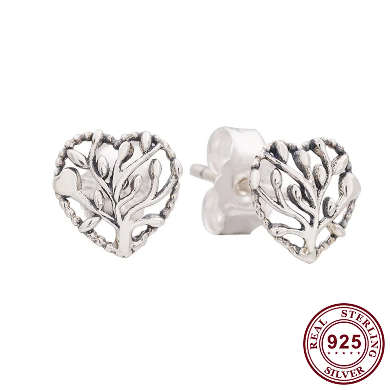 

100% 925 Sterling Silver Pan Earring Fashionable Silver Life Tree Earrings For Women Wedding Gift Fashion Jewelry