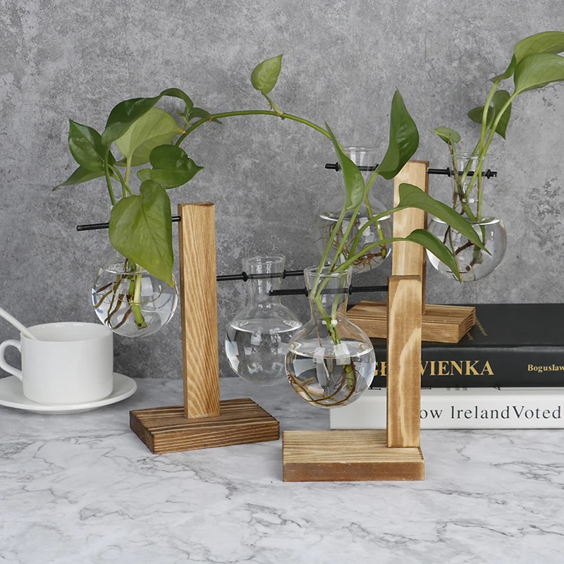 Цветочный горшок бонсай для растений подвесные горшки с деревянным подносом