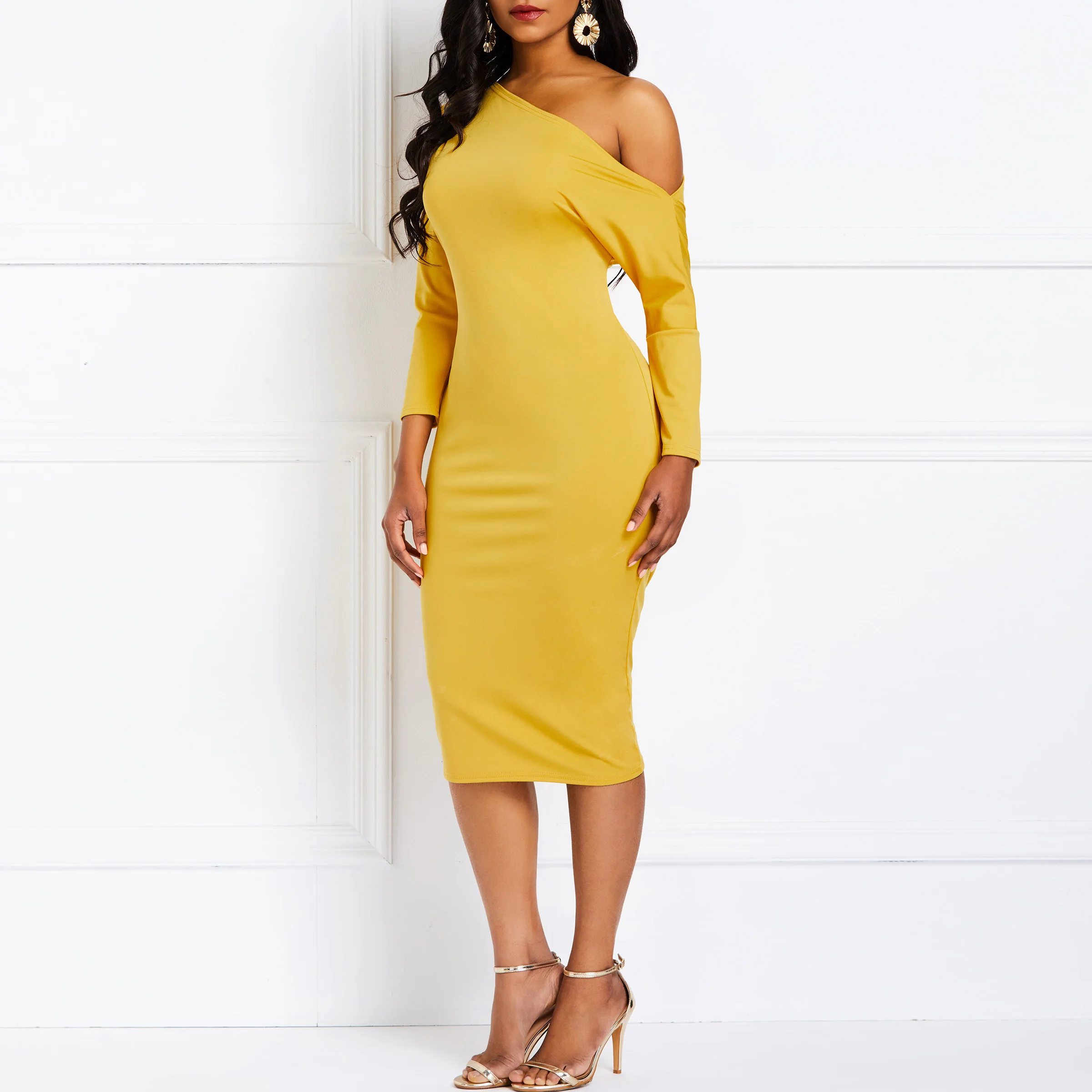 Женское облегающее коктейльное платье на одно плечо вечерние винтажные платья