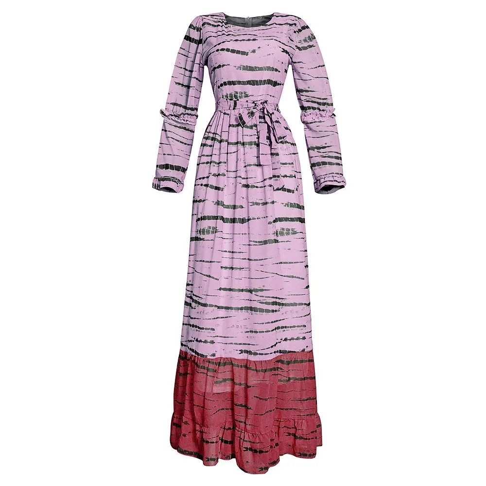 

Женская одежда, комплект из 2 предметов, из пейзажная живопись платье с принтом + юбка на подтяжках Высокое качество шифоновое платье размер...