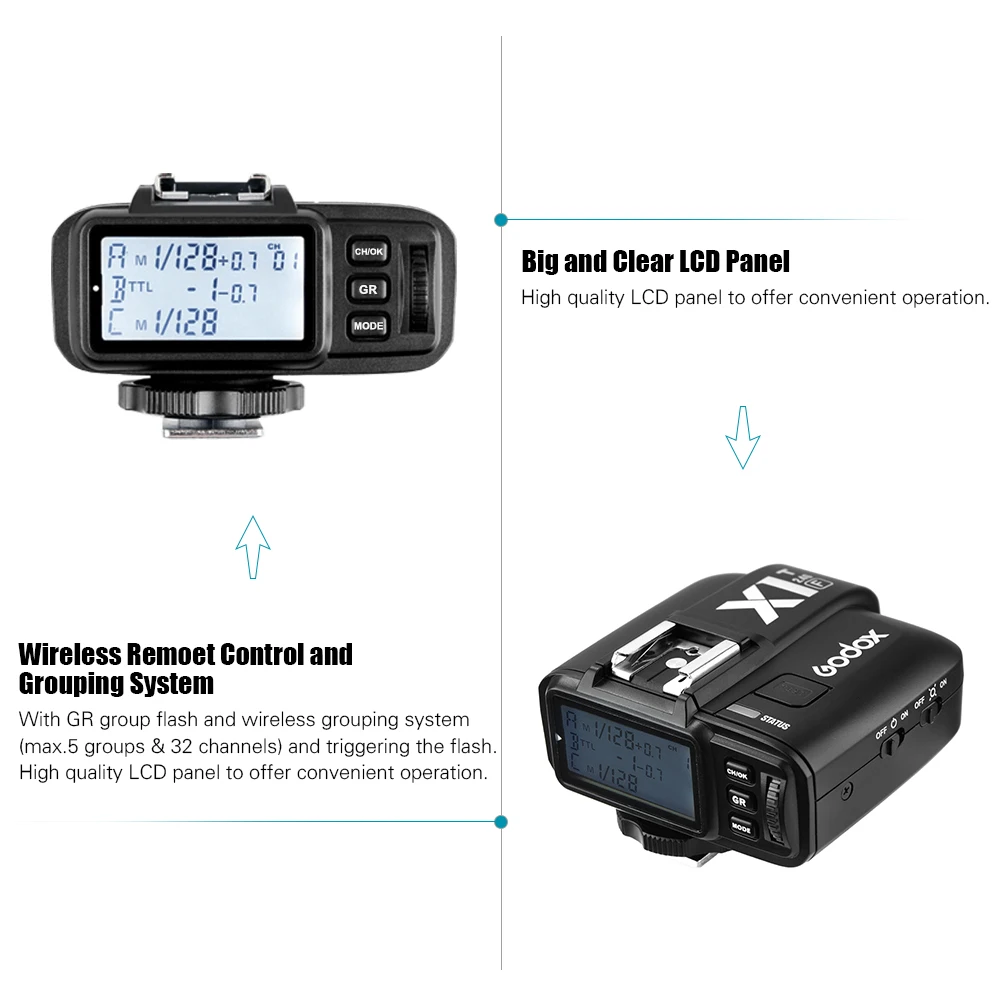 Godox X1T F 2 4G Беспроводной TTL вспышка триггера 1/8000s HSS 32 Каналы ЖК дисплей трансмиттер
