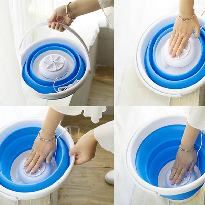 

Laundry Portable Mini Turbo Washing Machine With Foldable Usb Powered Laundry Washer Folding Laundry Tub Washing Machine