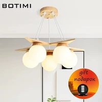 botimi cord pendant lights with glass ball for dining room long wooden bar pendant lamp modern suspension kitchen lighting