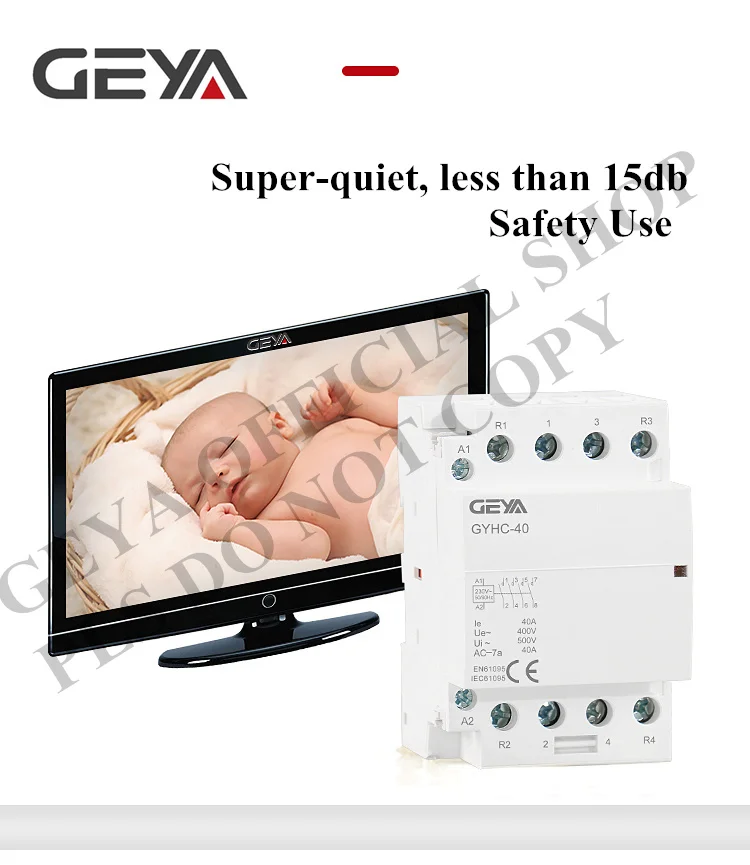 GEYA 2P 40A 63A 2NO или 2NC модульный контактор din-рейку монтаж AC220V 230V автоматический