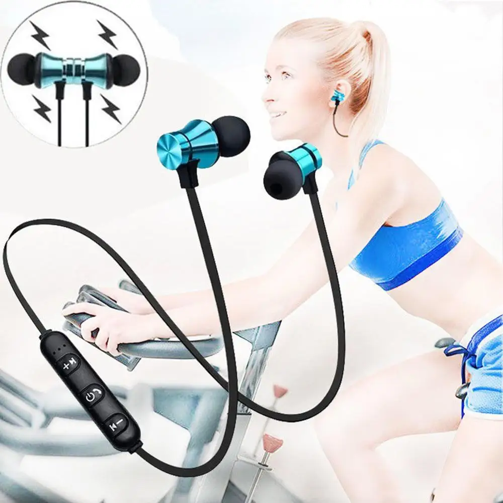 Беспроводные магнитные Bluetooth наушники спортивные стерео Бас Наушники для
