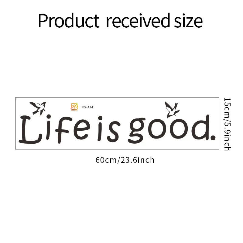 

Simple English Slogan Life Is Good Personality Wall Sticker