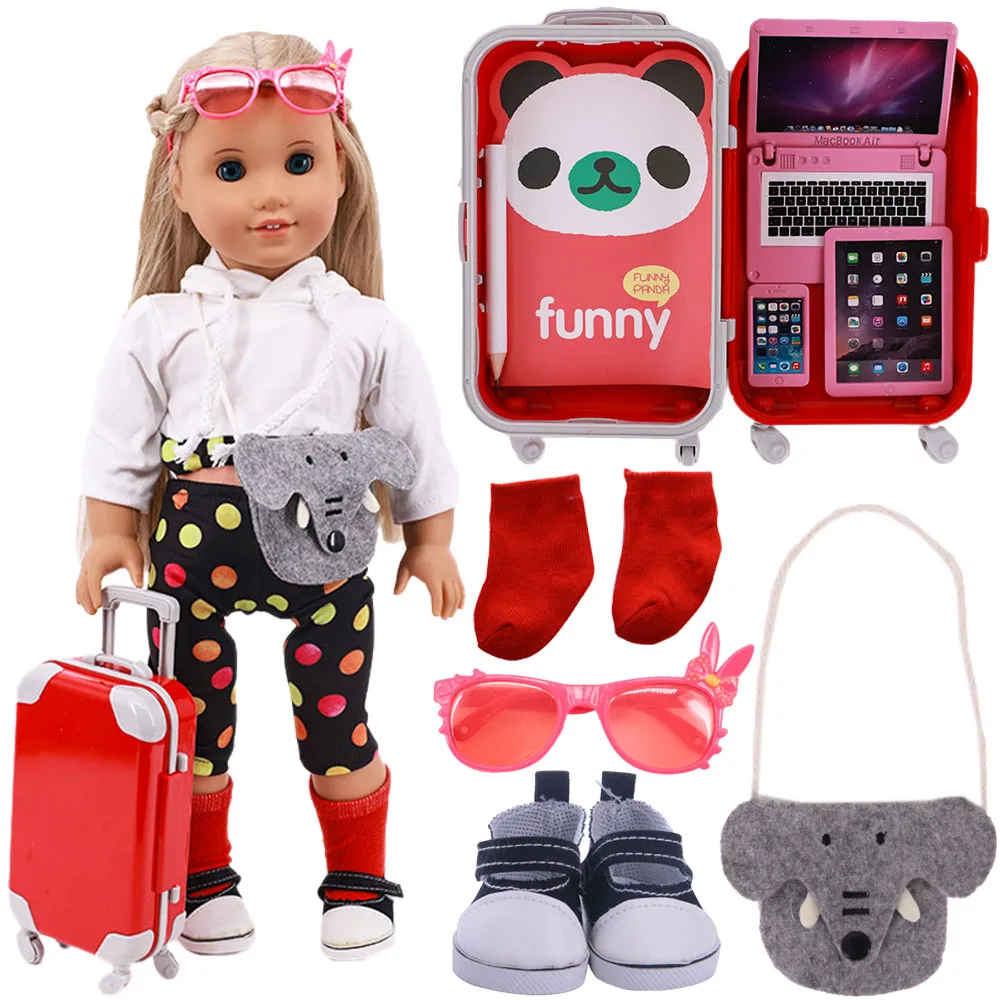 

Doll Clothes Sportswear Elephant Messenger Bag For Girl's 18 Inch American 43 Cm New Born Baby Clothes Accessories,Kids Toy Gift