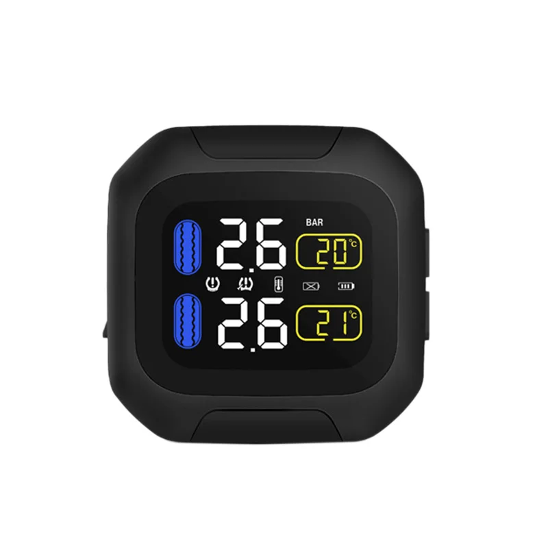 

M3 Waterproof Tire Pressure Monitoring System Wireless Tpms Motorcycle Tire Lcd Display Alarm Internal Or External Th/Wi Senso