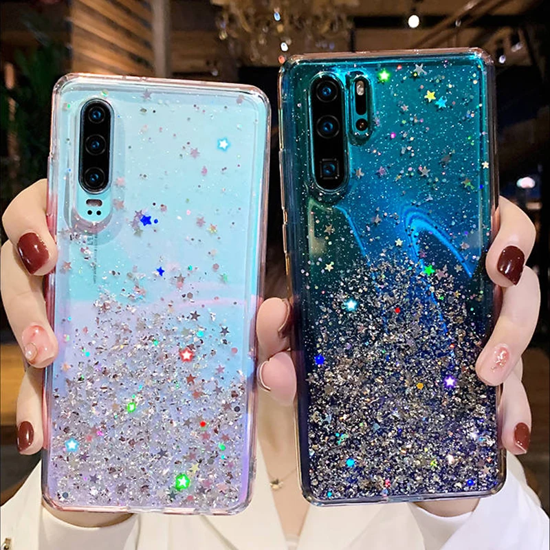 

for Soft Clear Shine Glitter Star Case Realme Cover