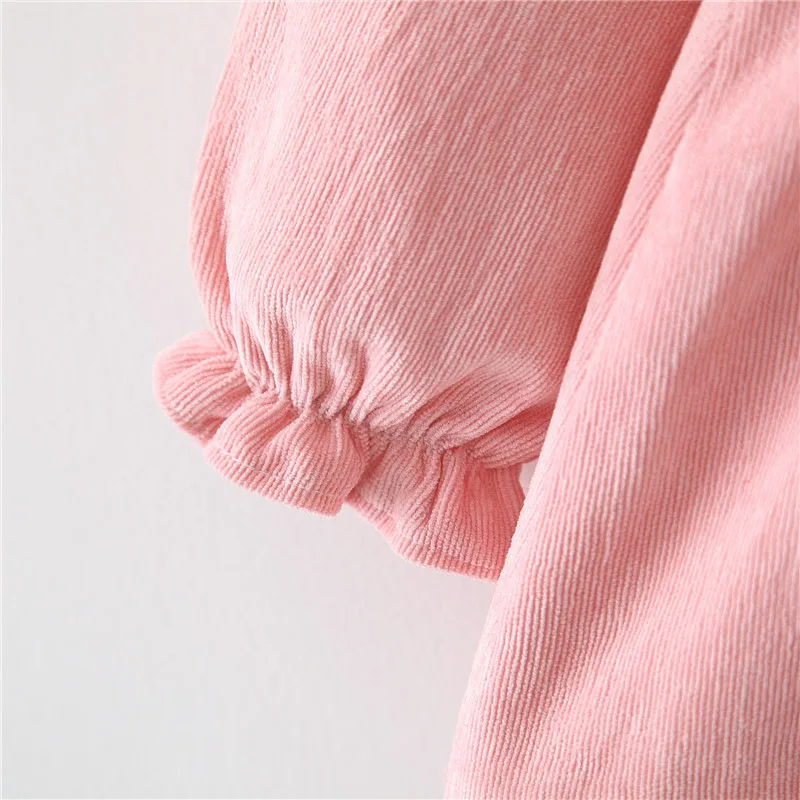 

Toddler Baby Girls Dress Autumn Winter Solid Bowknot Corduroy Clothing Cotton Warm Comfortable Beautiful Cute Fashion Gift