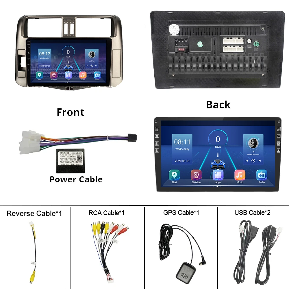 

2DIN Android 9.0 Car Radio For Toyota Land Cruiser Prado 150 2010-2013 Car Multimedia Video Player Stereo Receiver Navigation