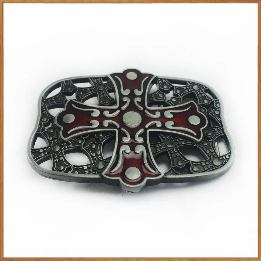 BuckleClub Ретро цинковый сплав красный эмалированный крест Джинсы подарок