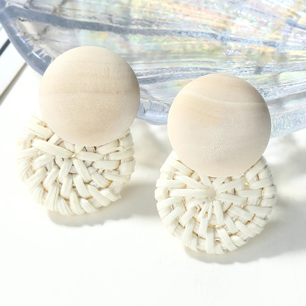 Богемные серьги из ротанга YAOLOGE корейские модные ручной работы для женщин 2019 в