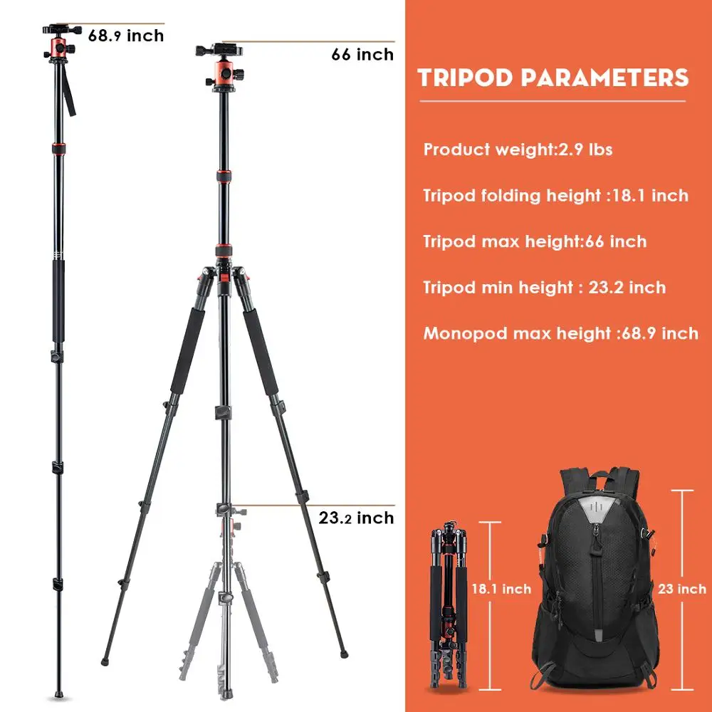 Легкий портативный профессиональный штатив для камеры алюминиевый монопод