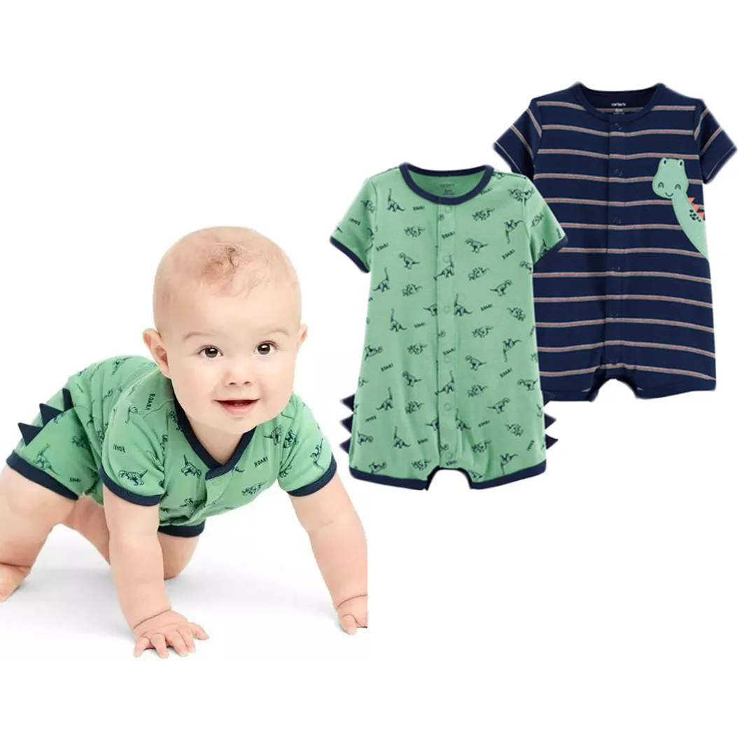 Летний детский комбинезон с коротким рукавом для новорожденных 100% милая Одежда