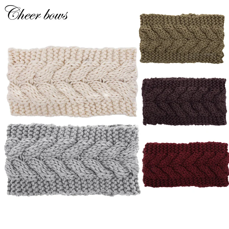 1 шт. женские шерстяные повязки на голову зимние теплые вязаные Мягкие Ленты для