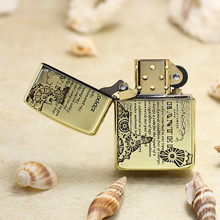 Подлинная Зажигалка Zippo медная ветрозащитная этикетка инструкция керосиновые