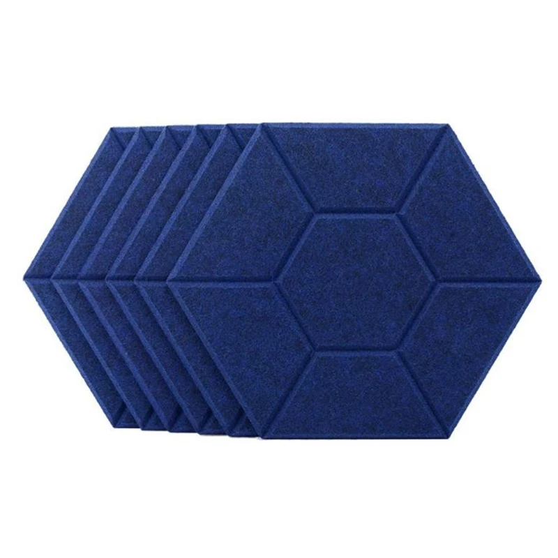 

6 Pack Hexagon Acoustic Panels Soundproof Padding High Density Decorative Sound Dampening Panels for Studio,Office,Home