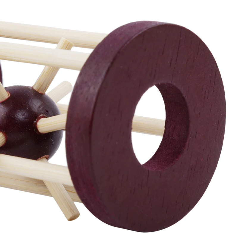 

Wooden Intelligence Lock Take Out Spiked Ball Brain Teaser for Kids Adults Puzzle Toy Office Desk Decor